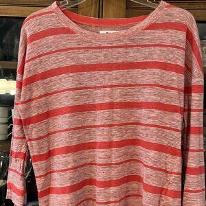 Madewell Red and White Stripe 100% Linen Size Extra Small XS EUC